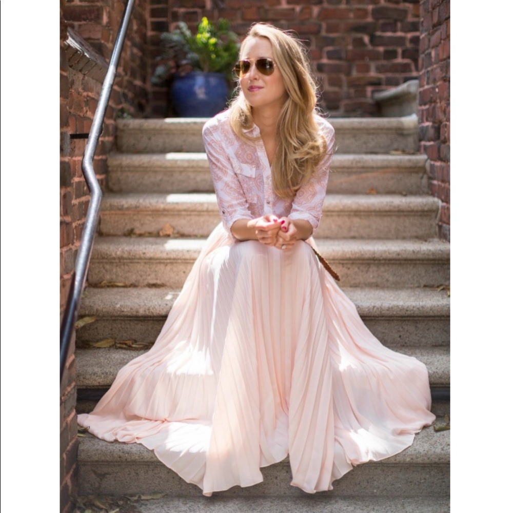 Pleated Maxi Skirt